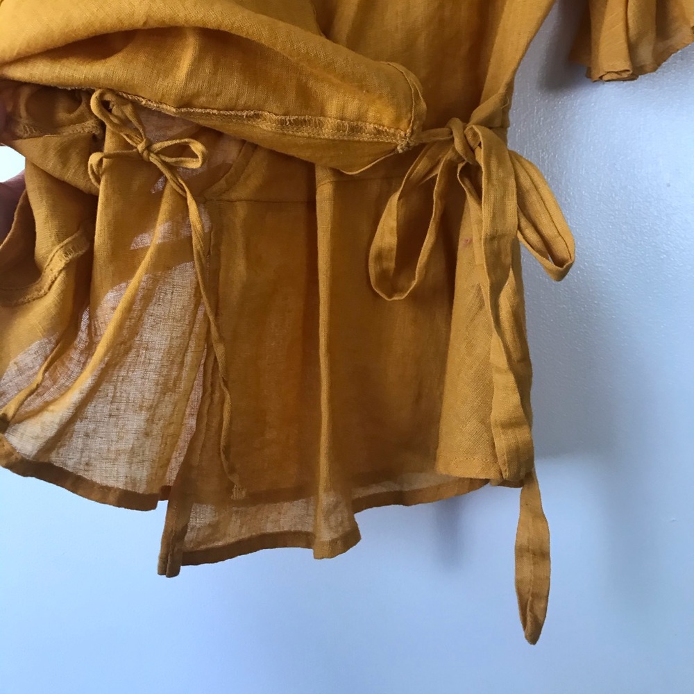 Mustard Wrap Top